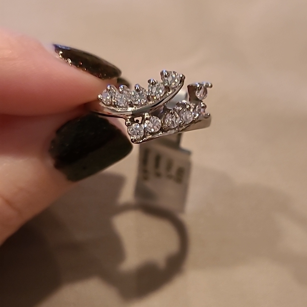Cubic zirconia stainless steel multi stone ring - Picture 6 of 9
